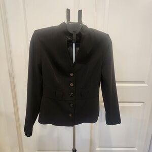Calvin Klein Black Stretch Tailored Button Front Blazer Jacket